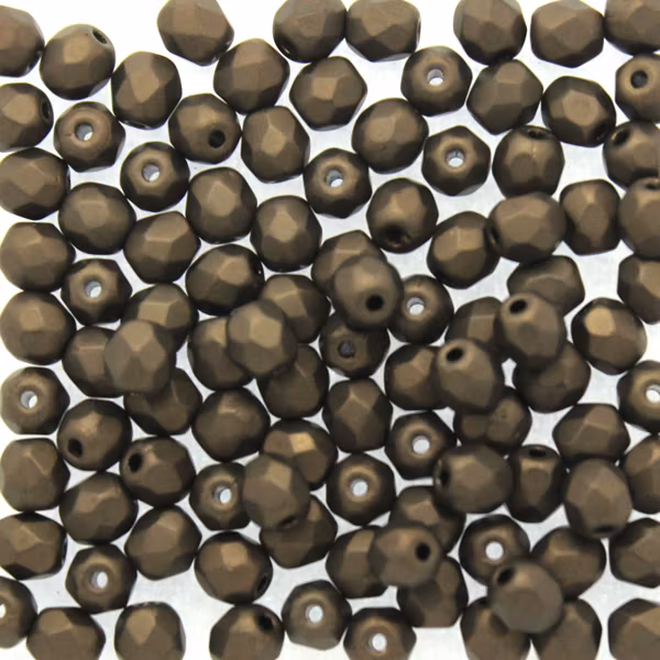 Jet Bronze Matted Fire Polish 4mm 100st