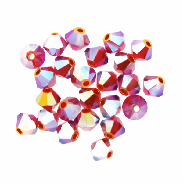 Light Siam AB 2x Preciosa Bicone 4mm 24st