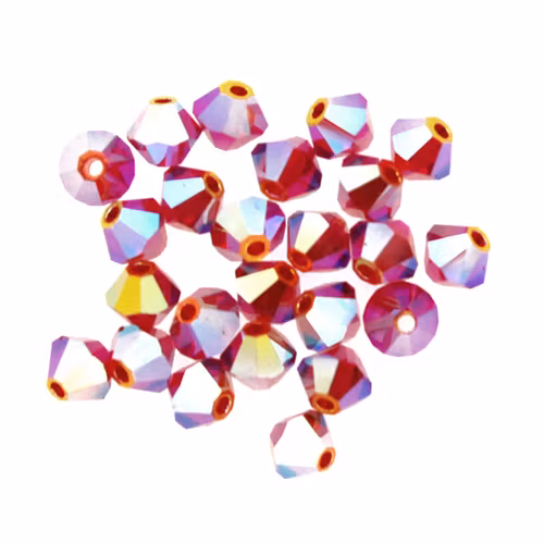 Light Siam AB 2x Preciosa Bicone 4mm 24st
