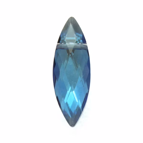 Crystal Half Metallic Blue Facetterad Navette 22x7mm 1st