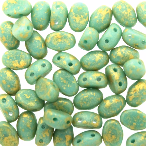 Opaque Green Turqoise Gold Splash Samos 5g