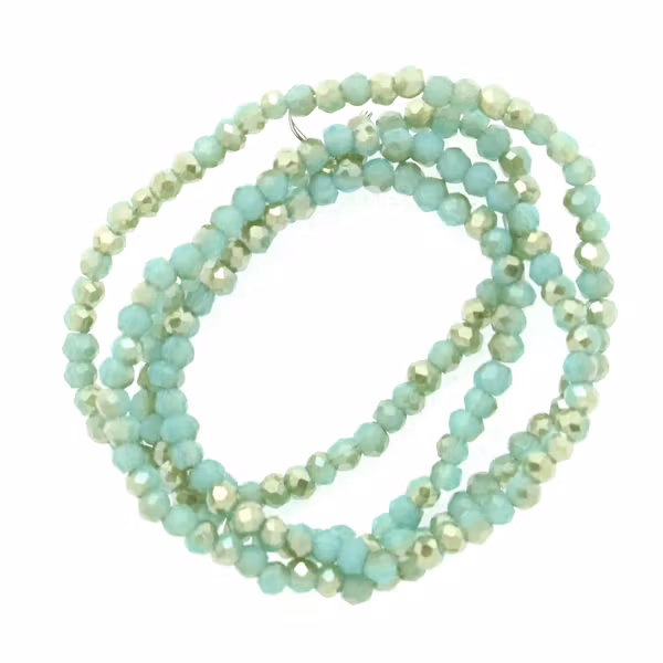 Turquoise Gold Luster Facetterade Rondeller / Abacus 1,5x2mm
