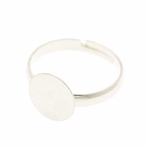 Silverfärgad Ringstomme Rundad Ring 10mm Platta 1st