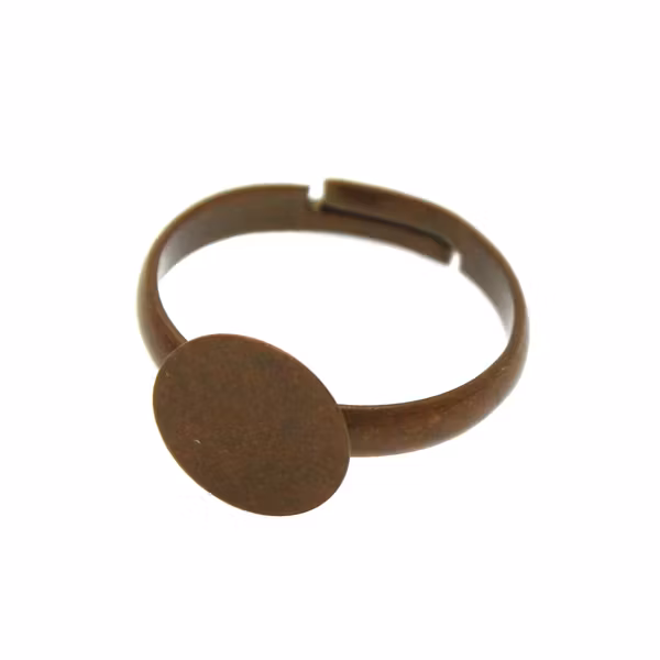 Kopparfärgad Ringstomme Rundad Ring 10mm Platta 1st