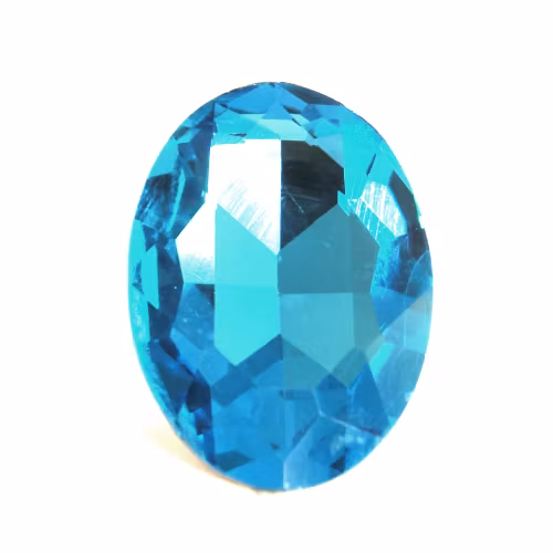 Aqua Kinesisk Strass Oval 8x6mm 4st