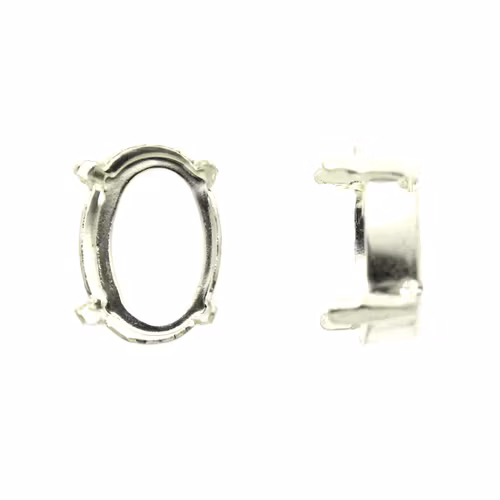 Silverfärgad Infattning Oval 14x10mm 3st