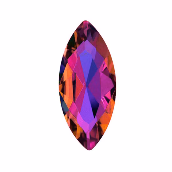 Purple Rainbow Kinesisk Strass Navette 10x5mm 4st