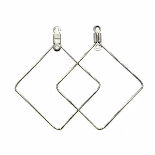 Mörkt Silverfärgad 40x32mm Fyrkant Hänge 2st