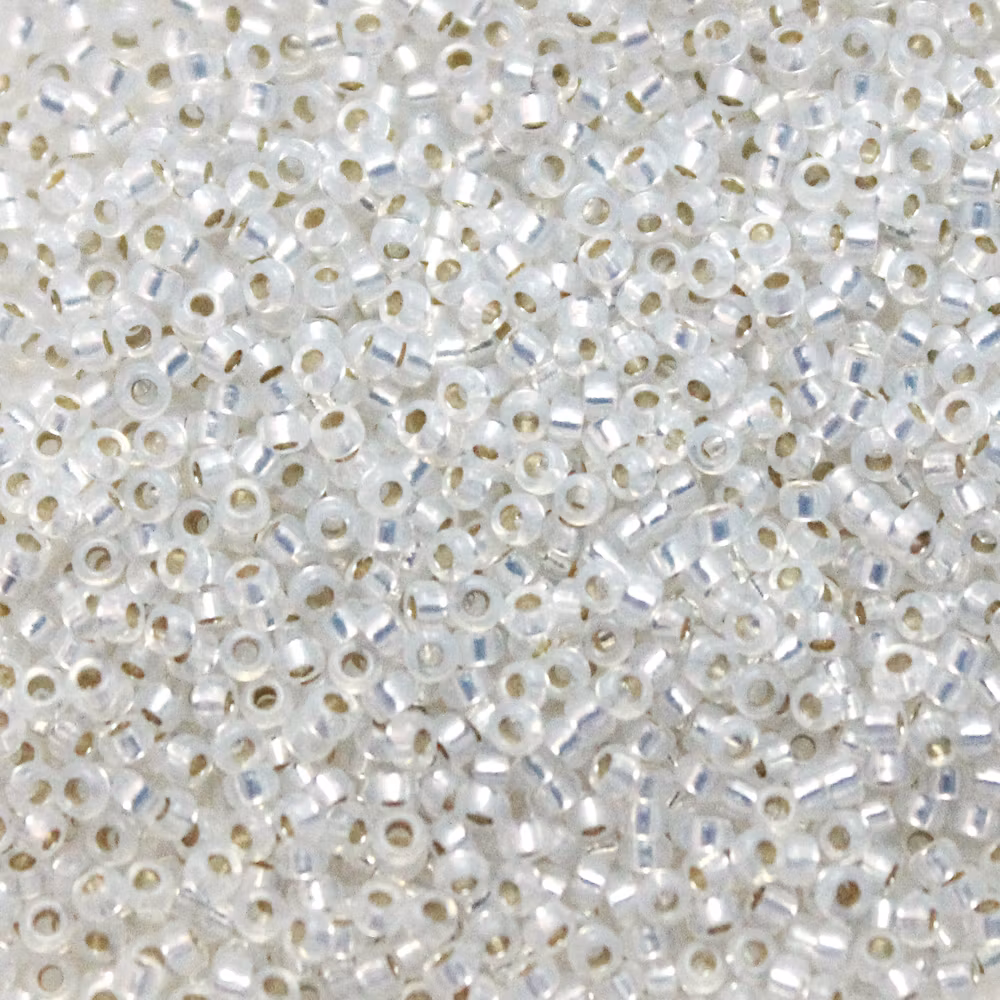Gilt Lined White Opal 15-0551 Miyuki Seedbeads 15/0 5g
