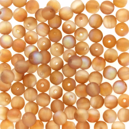 Crystal Orange Rainbow Matted Runda/Druks 3mm 100st