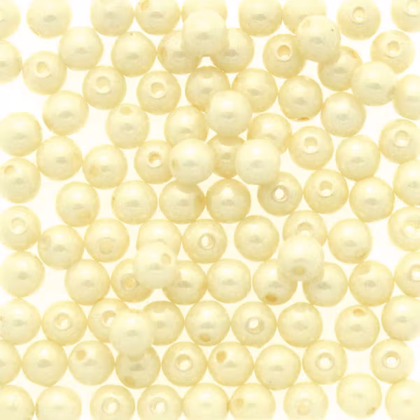 Opaque White Ivory Luster Runda/Druks 4mm 100st