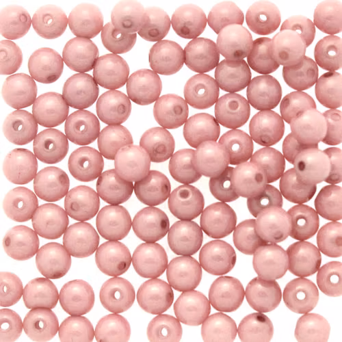 Opaque White Lila Luster Runda/Druks 4mm 100st