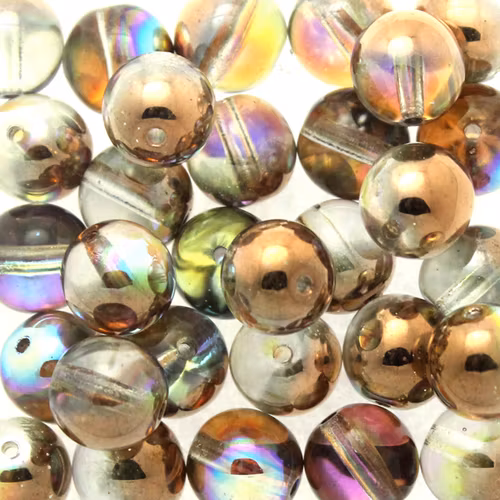 Crystal Copper Rainbow Runda/Druks 8mm 25st