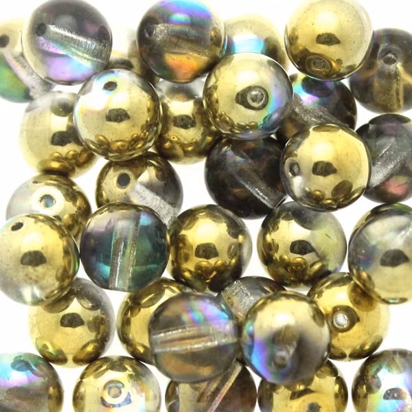 Crystal Golden Rainbow Runda/Druks 8mm 25st