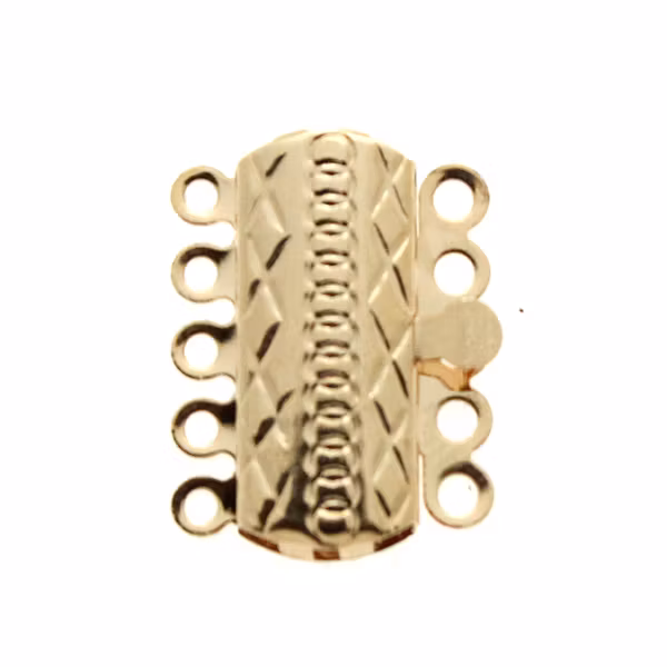 Roséguldfärgat Boxlås Bred 5/5 öglor 304 Rostfritt Stål 20x15mm 1st