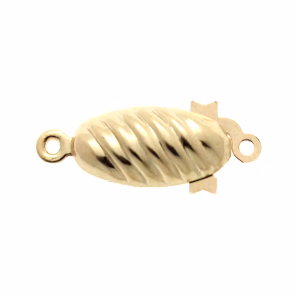 Boxlås Oval Randig 1/1 ögla Roseguldfärgad 21x8mm 1st