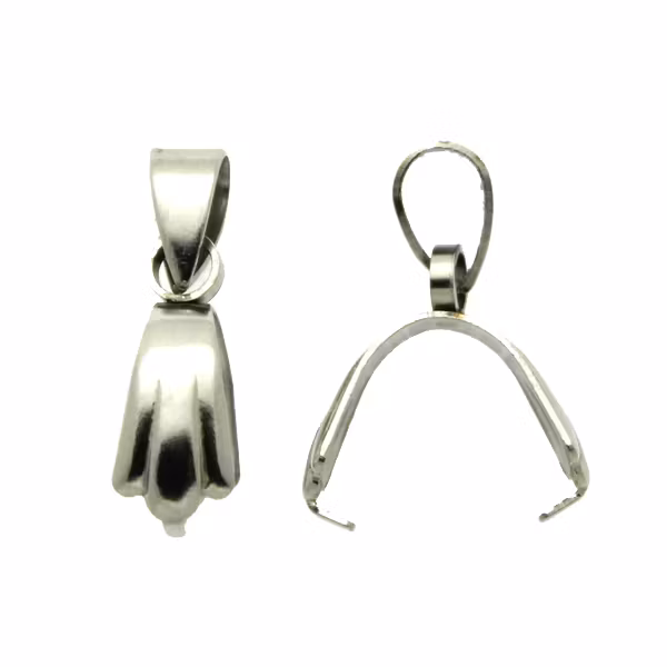 Berlockhållare Stift och trekantsögla 19x5,5mm Mörkt Silverfärgade 2st