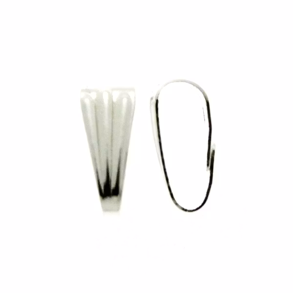 Berlockhållare små med ränder 9x4mm Silverfärgade 10st