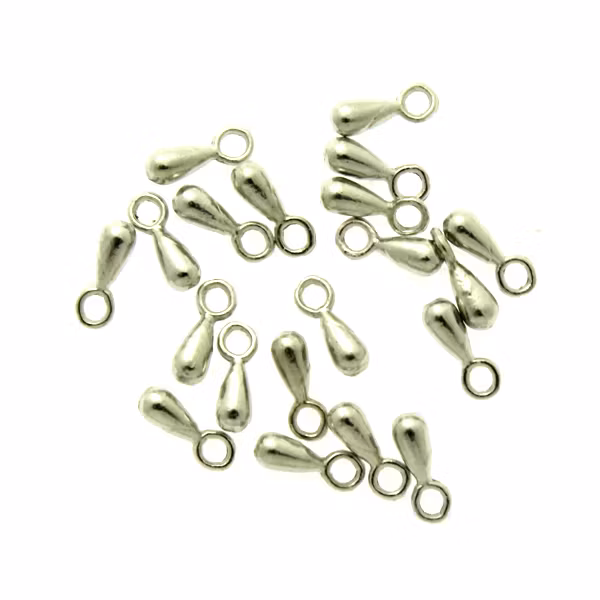 Mörkt Silverfärgad Liten Metalldroppe 7x2,5mm 20st