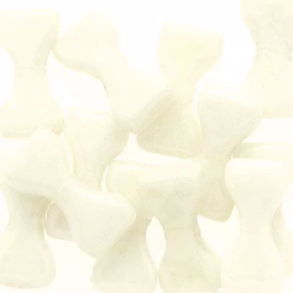 Opaque White Luster Bow Tie Beads 5g