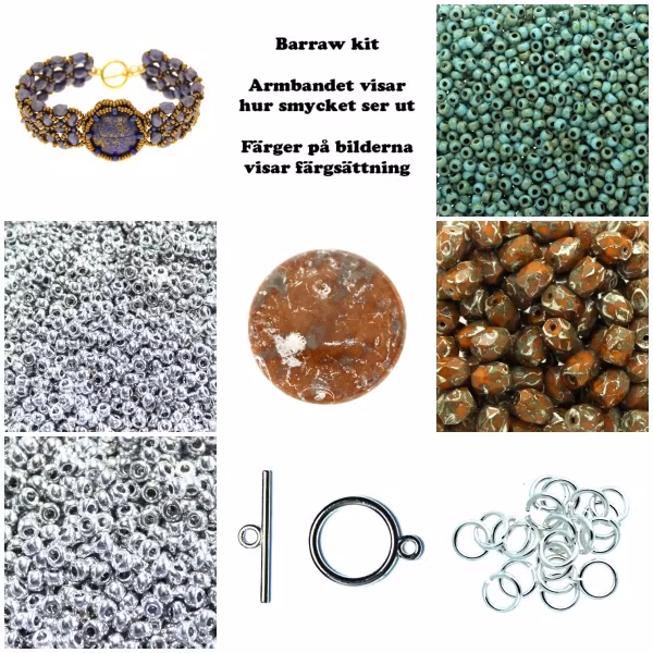 Barraw Armband Kit Orange och Turkos (EJ MÖNSTER ENDAST PÄRLOR)