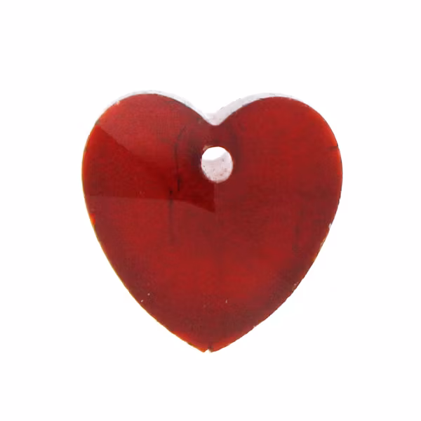 Ruby Hjärta Glas 10x10mm 1st
