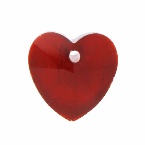 Ruby Hjärta Glas 14x14mm 1st
