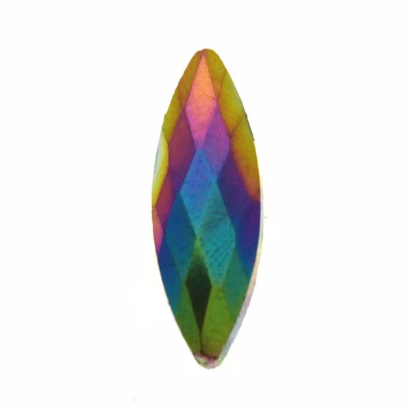 Metallic Rainbow Facetterad Navette 22x7mm 1st