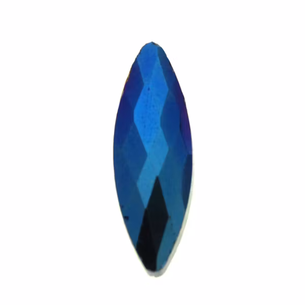 Metallic Blue Facetterad Navette 22x7mm 1st
