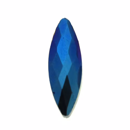 Metallic Blue Facetterad Navette 22x7mm 1st