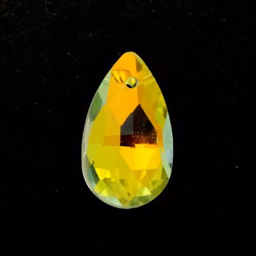 Crystal Yellow/Blue Luster Pear Pendant 16x9mm 1st