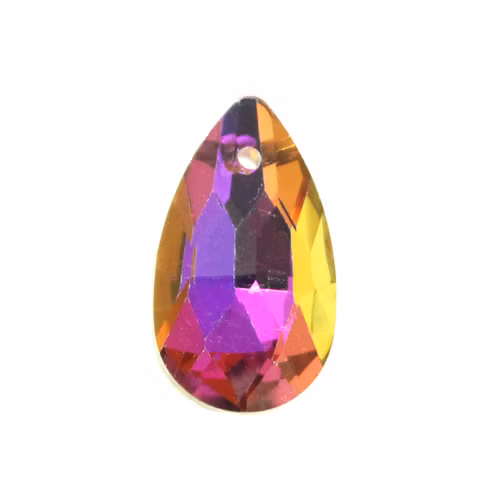 Pink Rainbow Pear Pendant 16x9mm 1st