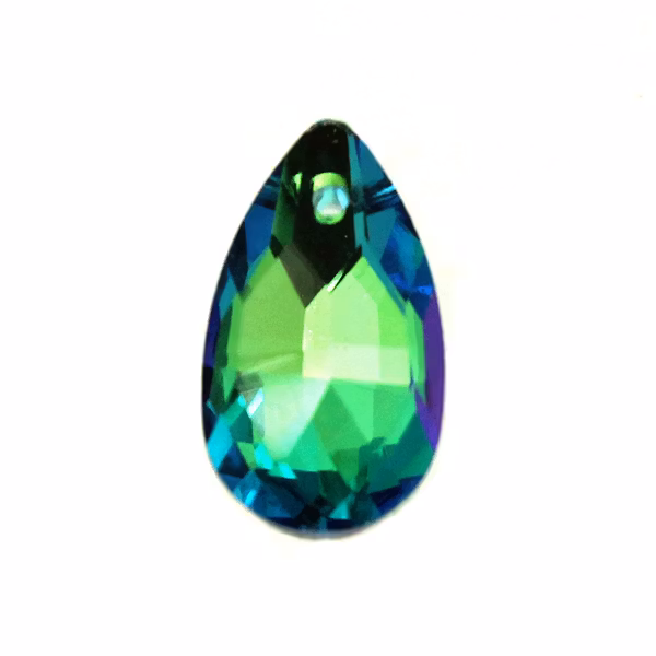 Green Rainbow Pear Pendant 16x9mm 1st