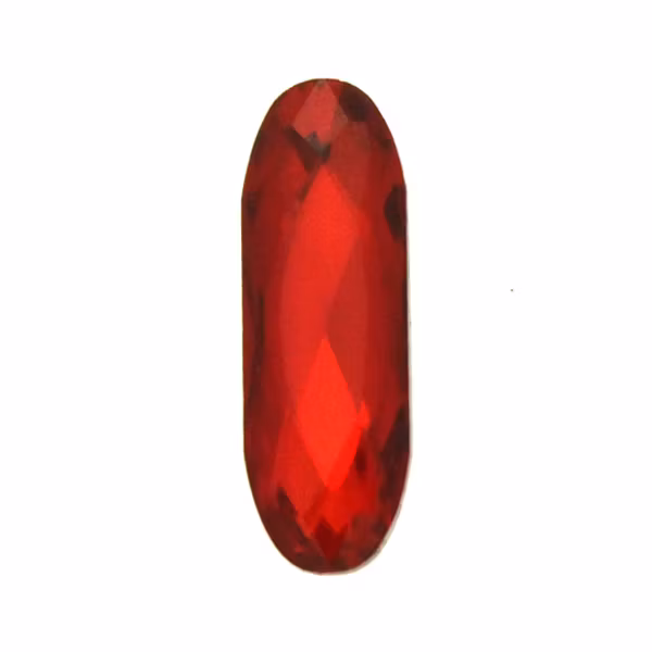 Ruby Kinesisk Strass Long Oval 21x7mm 2st