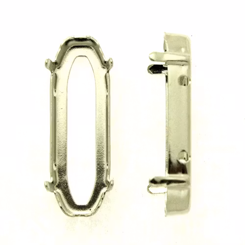 Mörkt Silverfärgad Infattning Long Oval 27x9mm 1st