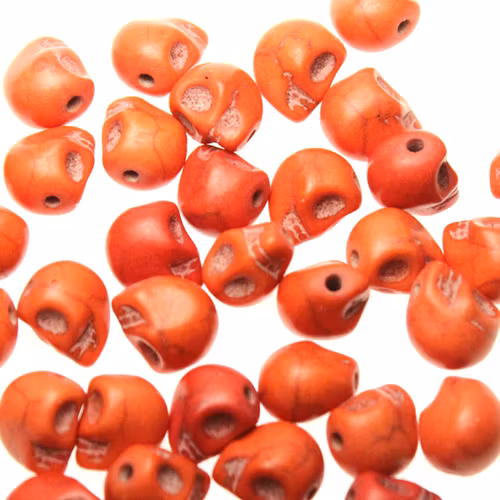 Orange Howlit Dödskallar 10mm 1st