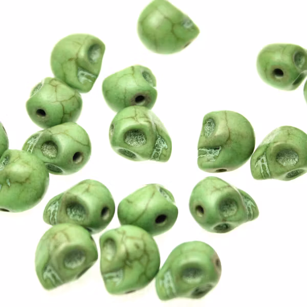 Ljusgrön Dödskallar 10mm 1st