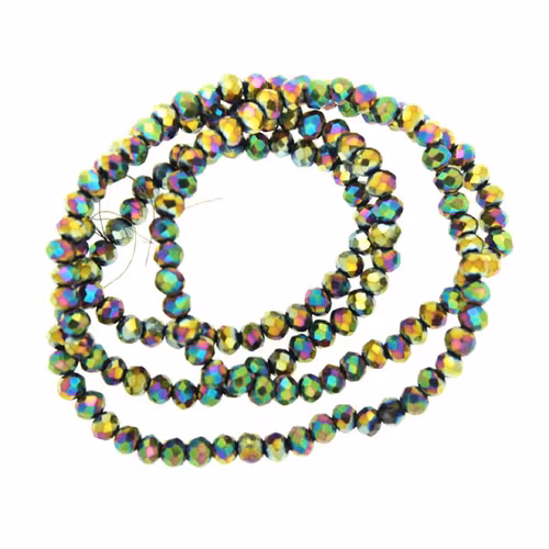 Metallic Rainbow Facetterade Rondeller / Abacus (2,5x3)2x3mm ca150st