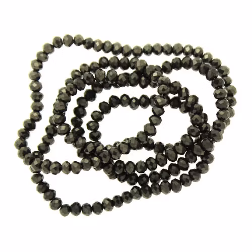 Metallic Hematite Facetterade Rondeller / Abacus (2,5x3)2x3mm ca150st