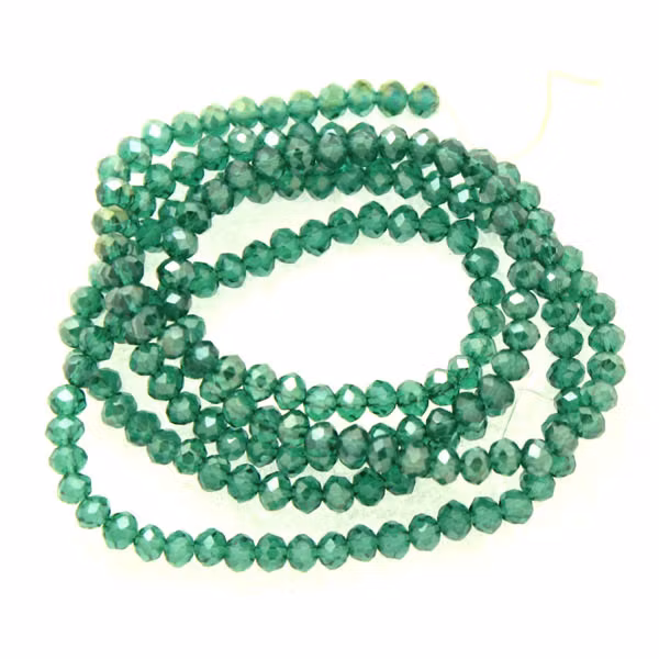 Transparent Emerald AB Facetterade Rondeller / Abacus 2x3mm ca180st