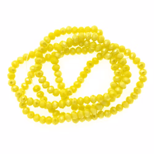 Opaque Yellow AB Facetterade Rondeller / Abacus 2x3mm ca180st