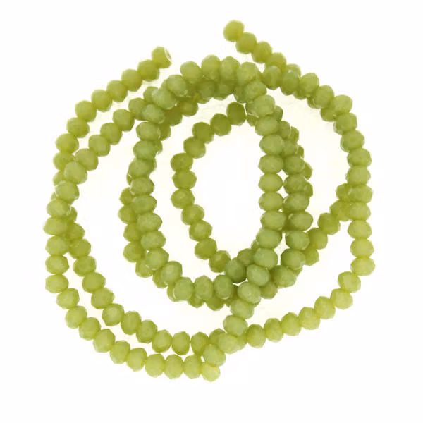 Opal Light Olive Facetterade Rondeller / Abacus 2x3mm ca180st