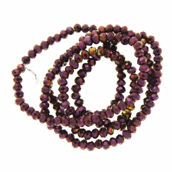 Metallic Purple Facetterade Rondeller / Abacus 2x3mm ca195st
