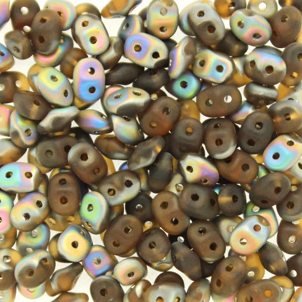 Smoke Topaz Vitrail Matted Superduo 10g