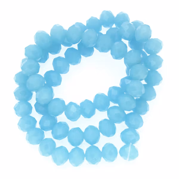 Opal Caribbean Blue Facetterade Rondeller / Abacus 6x8mm ca70st