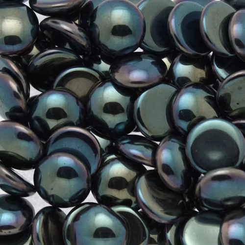 Jet Celsian Full Cabochon Par Puca 8mm 5g