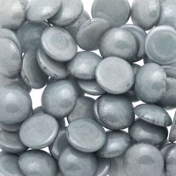 Opaque White Blue Luster Cabochon Par Puca 8mm 5g
