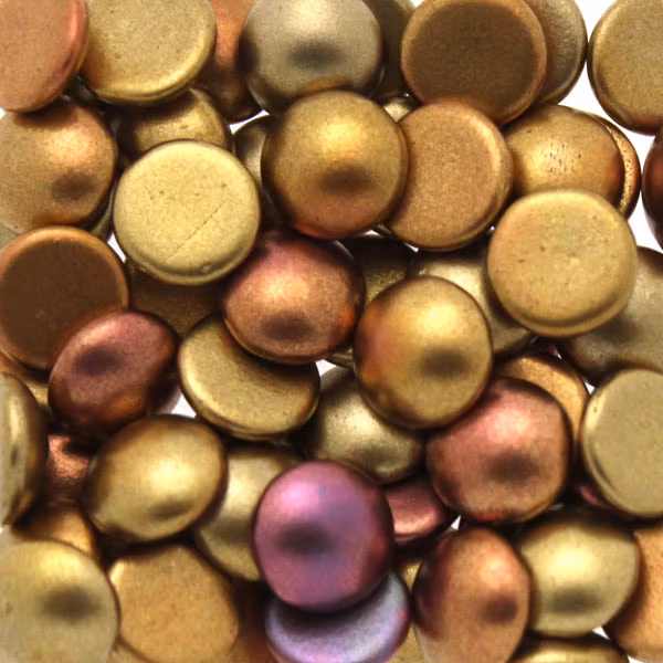 Gold Metallic Iris Cabochon Par Puca 8mm 5g