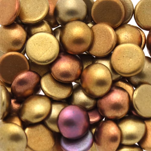 Gold Metallic Iris Cabochon Par Puca 8mm 5g