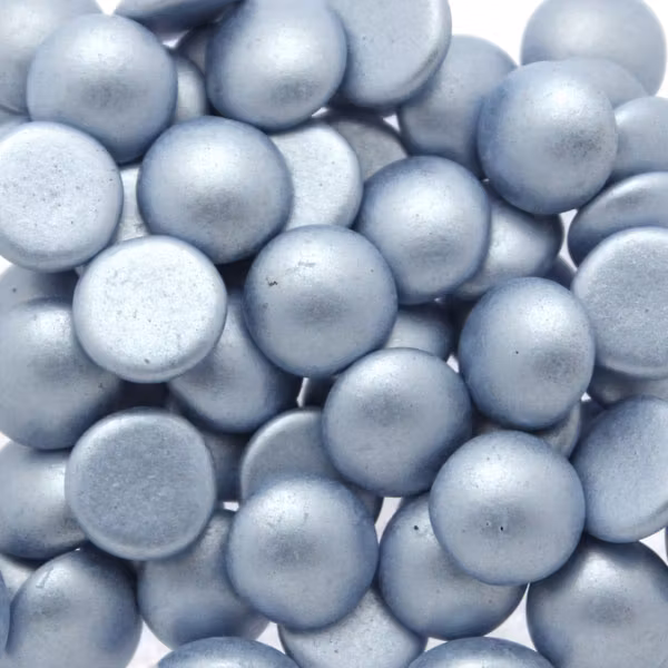 Metallic Suede Light Blue Cabochon Par Puca 8mm 5g